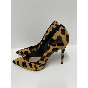 SCHUTZ calf hair leather size 8B Leopard Print